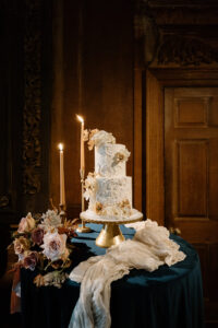 Wedding cake selection featuring an elevated cake design for a refined reception